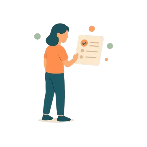 femme qui tient sa feuille de route personnalisée