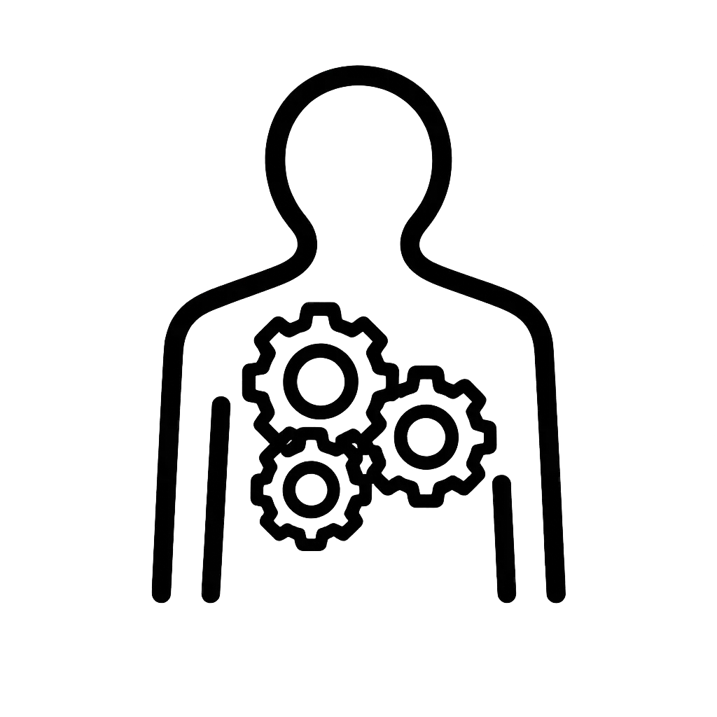 icone homme avec rouage réequilibrer