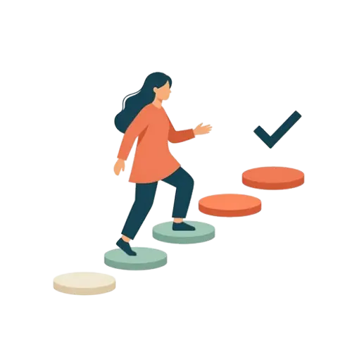 une femme qui monte des marches