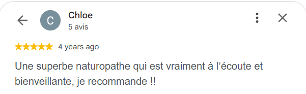 Une superbe naturopathe qui est vraiment à l'écoute et bienveillante, je recommande